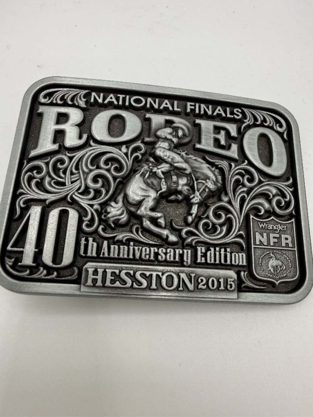 Vintage 2015 Hesston National Finals Junior Rodeo Belt Buckle